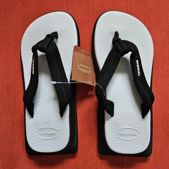 Havaianas Black/White Tradi Zori Flip Flops W6/M5 35-36 - NIB - Picture 1 of 7